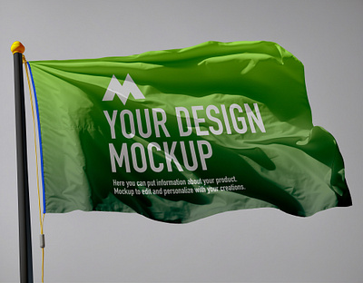 Free Waving Flag Mockup PSD flag free free mockup freebies graphic design logo mockup mockup design mockup psd product design psd mockup