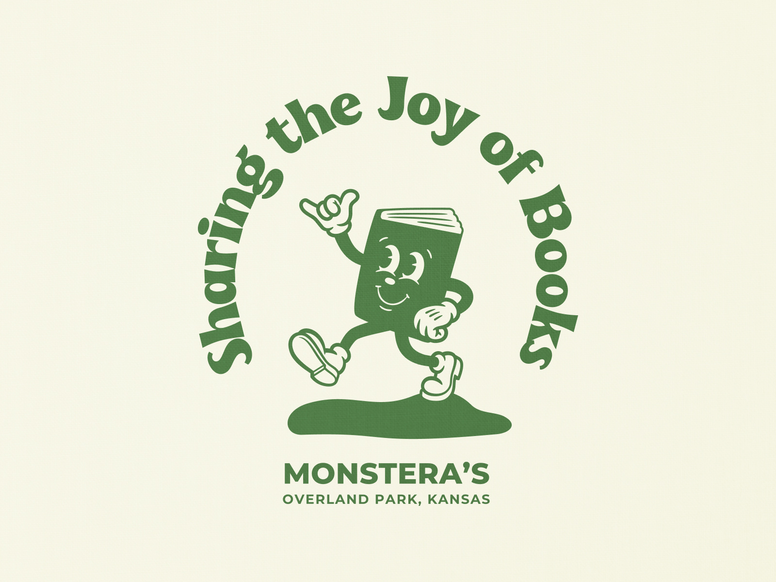 Example of Bookie Mascot - Monstera's Books