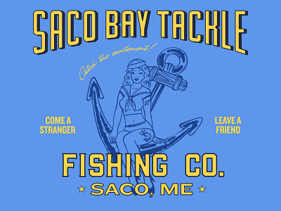 Saco Bay Tackle Pinup Girl graphic design illustration type typography