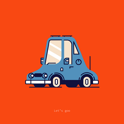Cute Car Illustration | Practice simple illustration