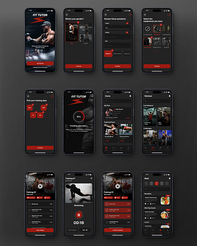FIT TUTOR Application fitness app fittutor gymapp gymwebsite mockup mockups personal trainer personaltrainer project design uiux ux designer uxdesign web designer