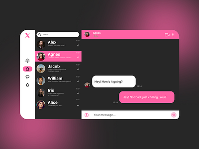 Direct Message / #DailyUI Day 13 dayliui design direct message figma pink ui