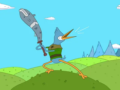 Isekai birdman Illustration | Practice work cartoon cartoon illustration character digital art fighting pose illustration illustration art illustrator isekai birdman isekai illustration landscape illustration pose simple illustration sky skyland