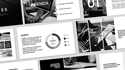 PPT Template Business agenda black brand branding business clean client graphic design graphics plan powerpoint ppt presentation slice template white work