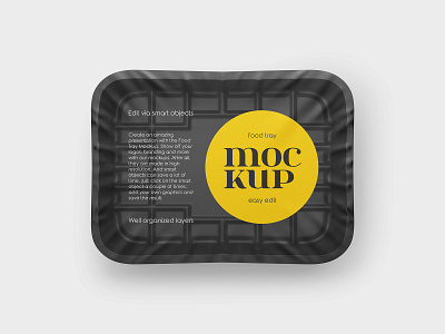 Food Tray away box container disposable empty fast food film food food tray logo market mockup mockups pack package packaging polythene rectangle recycle tray