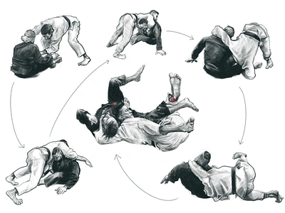 Atlas Choke atlas choke bjj digital gi grappling illustration jiu jitsu procreate wrestling