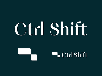Ctrl Shift Logo Suite branding ctrl design furniture graphic design green icon keystroke logo mark serif shift teal