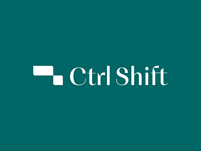 Ctrl Shift Logo brand branding company design designer geometric graphic design green icon identity logo mark mod modular teal tech typography vector visual wordmark