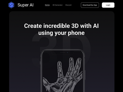 SuperAI Website (3D AI) 3d ai ui