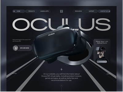 Oculus VR🌟 creative creativeui dark dark theme future futuristic hero interactive modern oculus store tech ui uiux virtual reality vr web 3.0 web3design web3ins webdesign