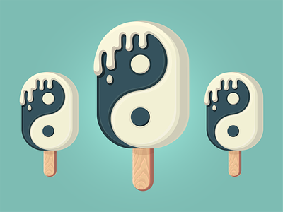 Yin Yang Ice Cream Pops digital art