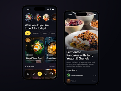 Crumble — Cooking App cook food ingredients kitchen mobile app recipes stories uxui