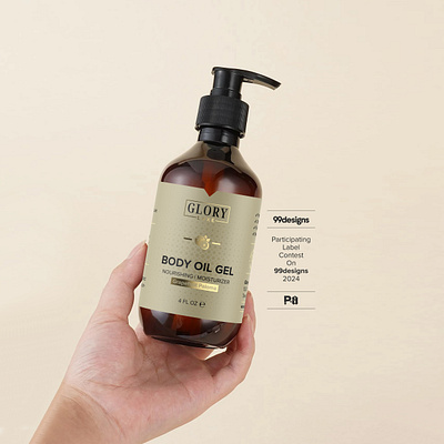BODY OIL GEL body oil cosmetics gel label design