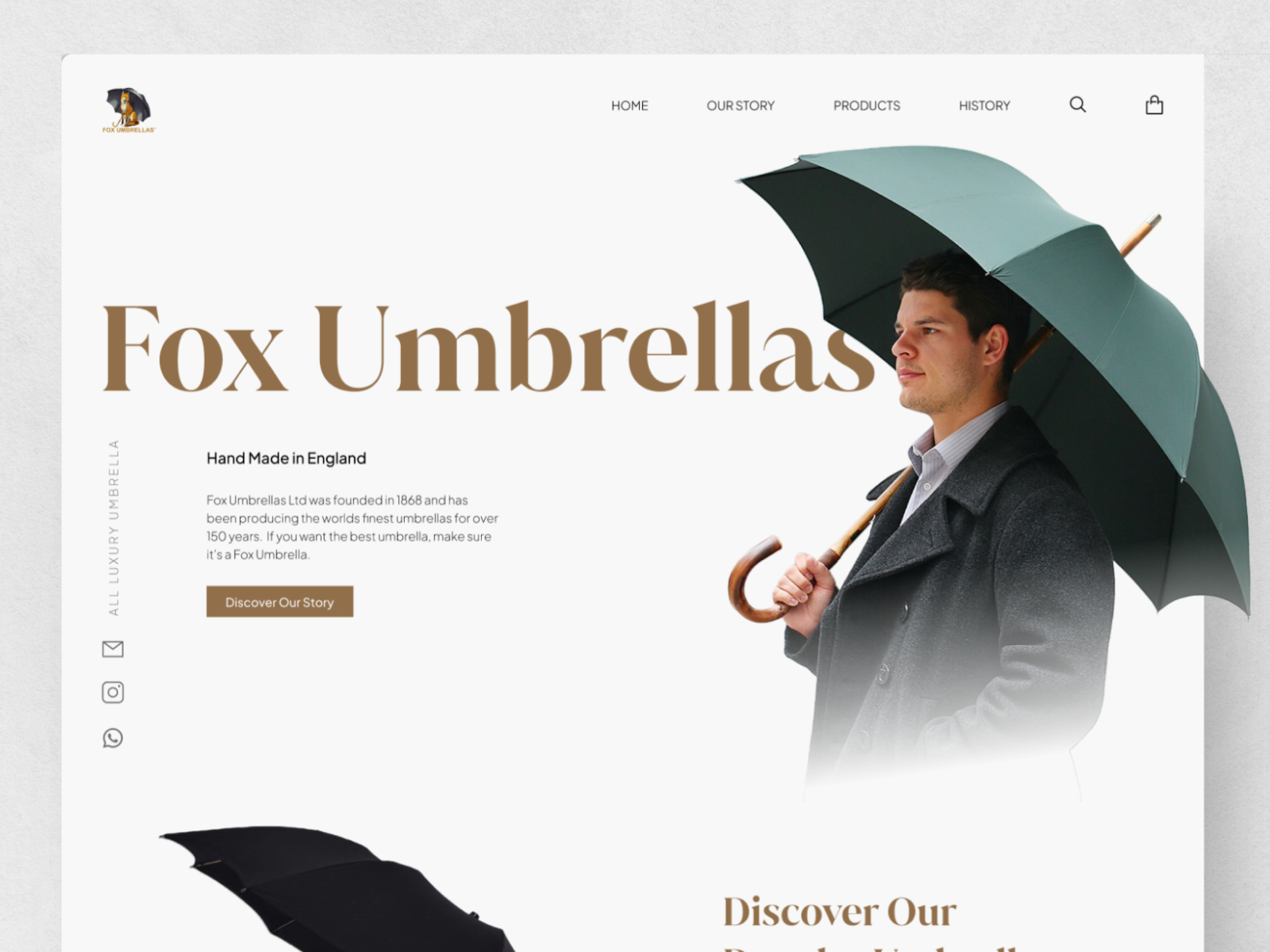 Fox Umbrellas - Luxury Sophisticated Website Design Concept by