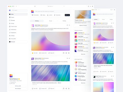Thoughts™ New Feed View app app design clean design linkedin minimal new feed notion social media ui ui design ux ux design ux designer web design website