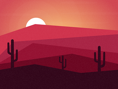 Desert Sunset cactus desert design graphic design illustration sunset