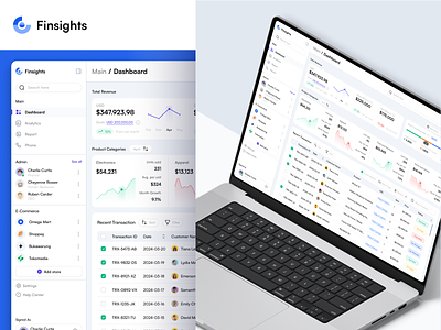 Finsight - Sales Dashboard analytics business chart clean company dashboard finance light minimalist product sales tracking ui ui design ux
