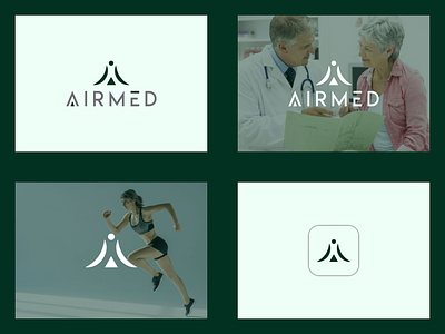 Airmed doctor logo fitness logo gym logo health wellness logo health logo medi logo medical logo wellness logo yoga logo