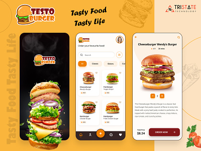 Testo Burger - Delivery App burger app ui creative ui design design food delivery app modern design ui design uiux design