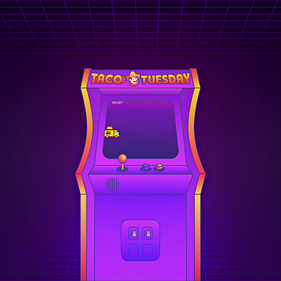 Taco Arcade 3d animation arcade branding design graphic design machine taco typography