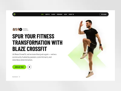 Blaze Crossfit - Crossfit studio homepage concept crossfit fitness gym landingpage landingpagedesign minimaldesign modern webdesiger webdesign webflow website websitedesign workout