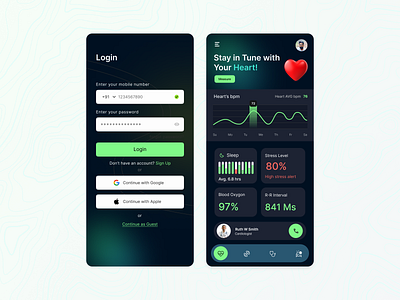 Heart Monitor - Fitness App Concept 🏃🏻‍➡️ fitness health heart monitor product design ui user experience