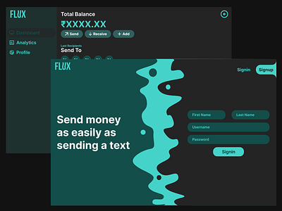 Flux Payment App branding figma ui web development