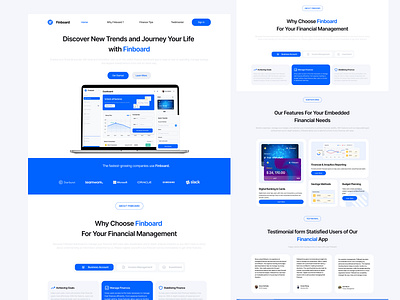 Finance Landingpage - Finboard app branding design figma finance graphic design landingpage ui ux web