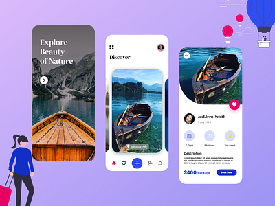 Vacation App adventure app booking clean design app explore mobile mobile app tourism travel travel booking traveling trip ui ux vacation vacation app