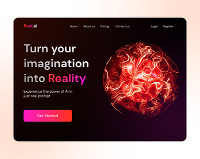 Ai business related hero section ai dribbble landing page ui