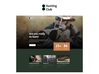 Fishing and Hunting Club design professional template webdesign webflow webflow development webflow website