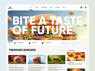 Website Design. Gastro Club burger cafe design food gastro meat restaurant tasty vegan website