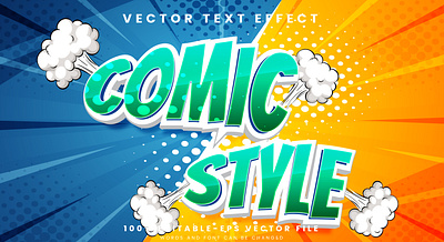 Comic Style 3d editable text style Template smash
