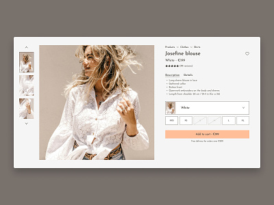 👗 Josefine - Product page branding design ecommerce fashion graphic design online store product page shop ui