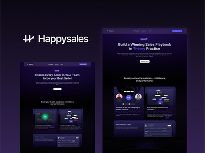 Landing Page UI Design for HappySales ad design branding design graphic design interactive web page design landing page social media ads ui userinterface web design web interface design website design