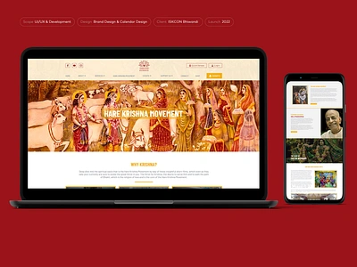 ISKCON - Online Donation Website Design - Hare Krishna! branding calendar calendar design calendar mockup design donation donation design iskcon online donation online donation website web design website website design