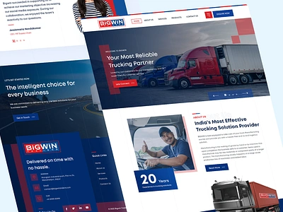 BIGWIN - Trucking Solution Provider Website Design banner design home provider solution provider trucking trucking solution typography ui website website design