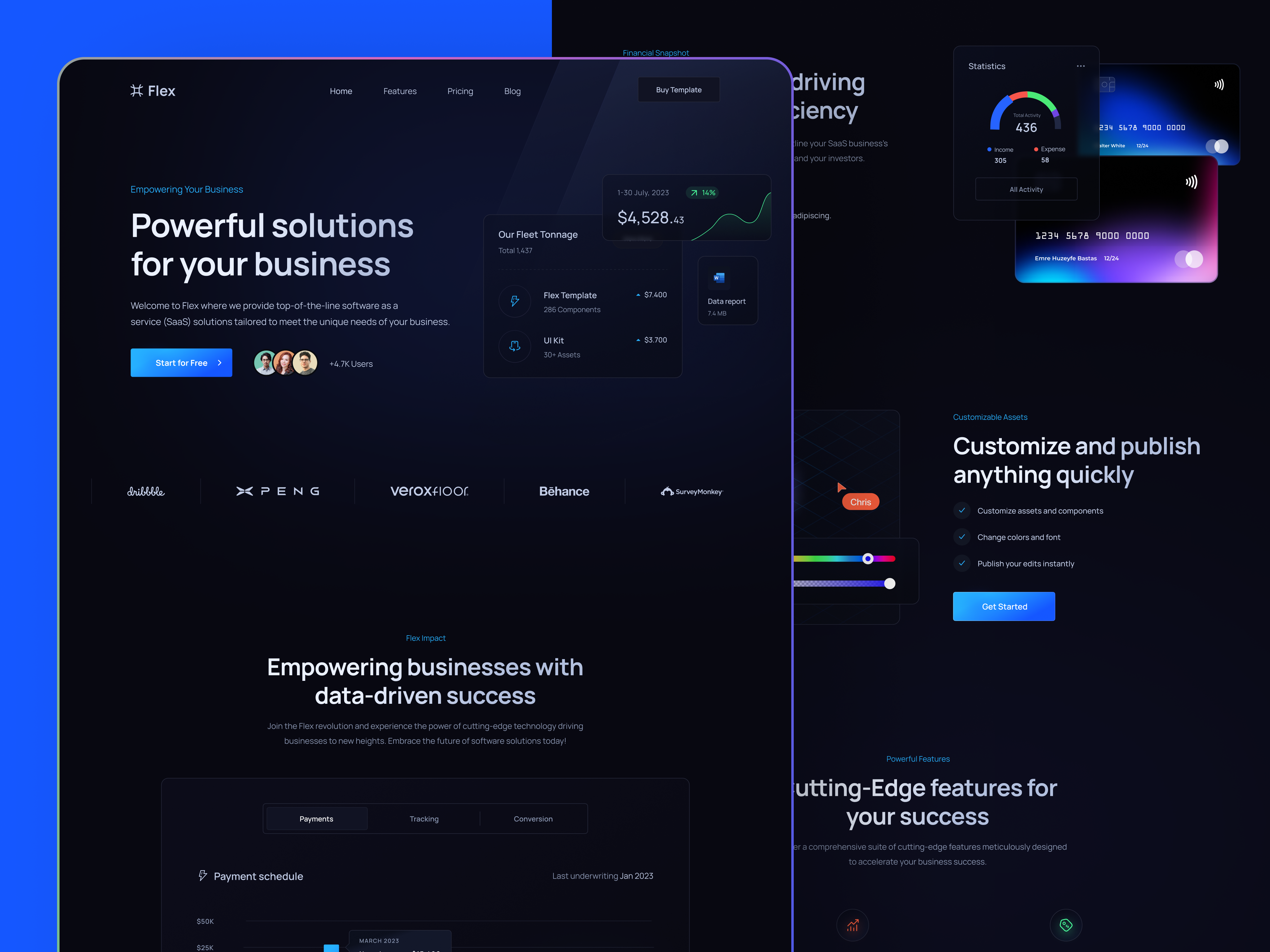 Flex SaaS website Landing Page app app design branding design figma design graphic design illustration landing page design logo ui ux vector web app design web application design website design