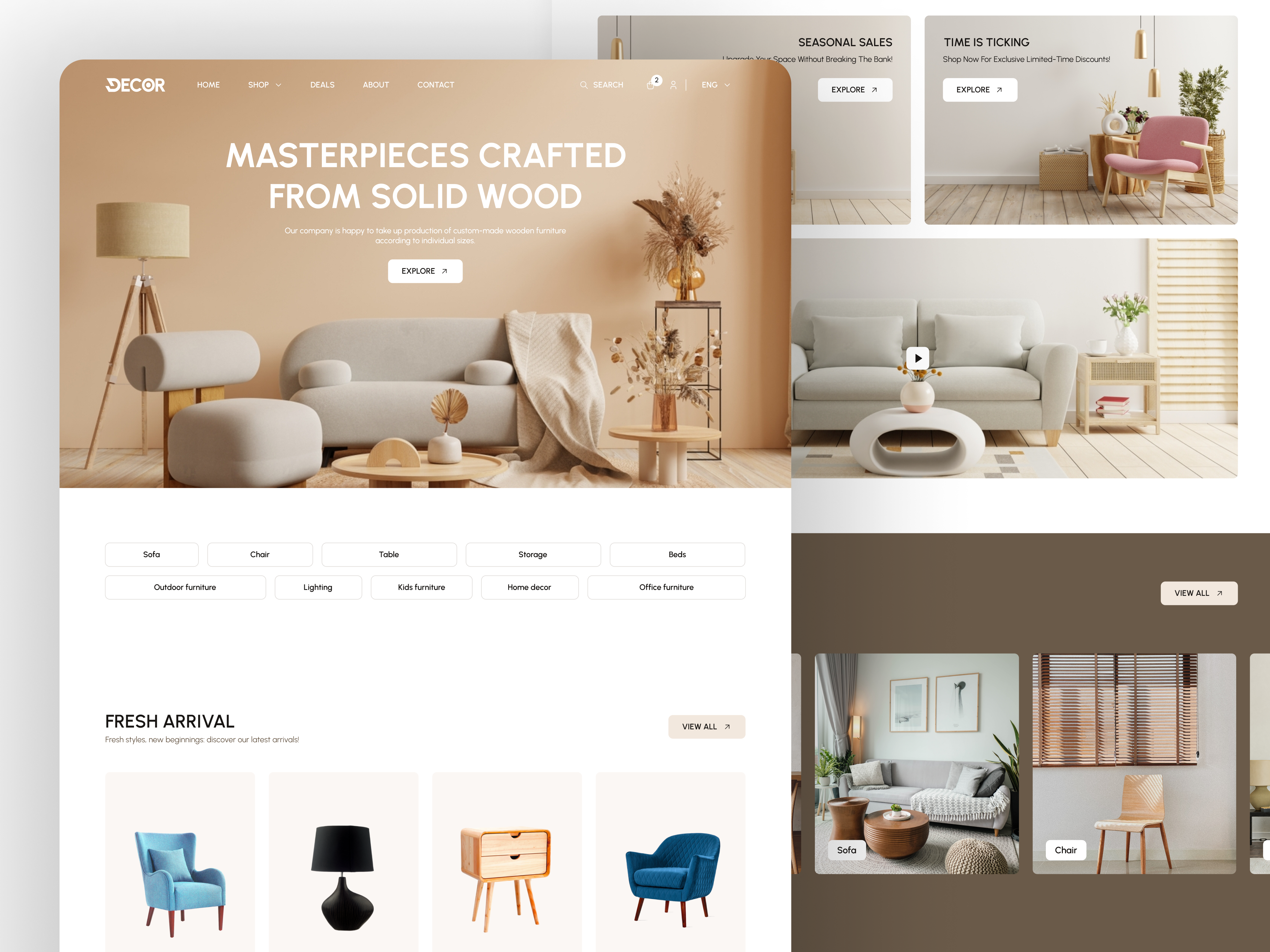 Decor Ecomerce website Landing Page app app design branding design graphic design illustration landing page design logo ui ux vector web app design web application design website design
