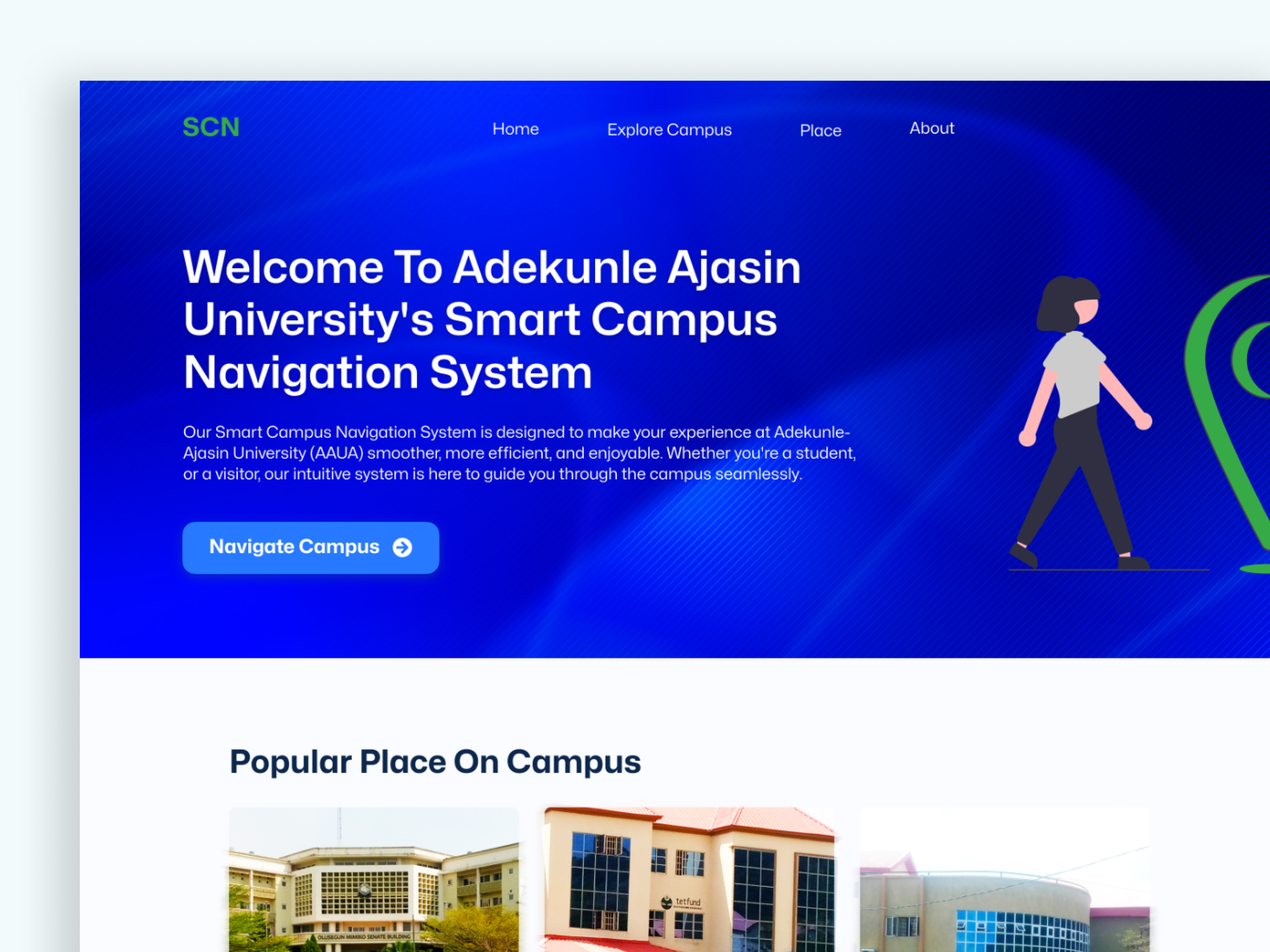 CAMPUS NAVIGATION SYSTEM campus creativity designinspiration dribbblers education education web herosection design landingpagedesign navigate navigation navigation system shotsofdribbble ui uiux userinterface ux webdesign webdesigner webdevelopment websit