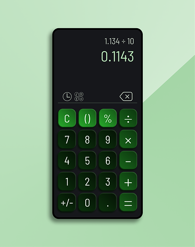 Calculator App Design graphic design green palette illustration typography