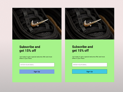 Pop up subscription window branding design e commerce minimalist ui