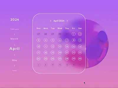Calendar exploration 3d animation calendar gradient graphic design motion graphics ui