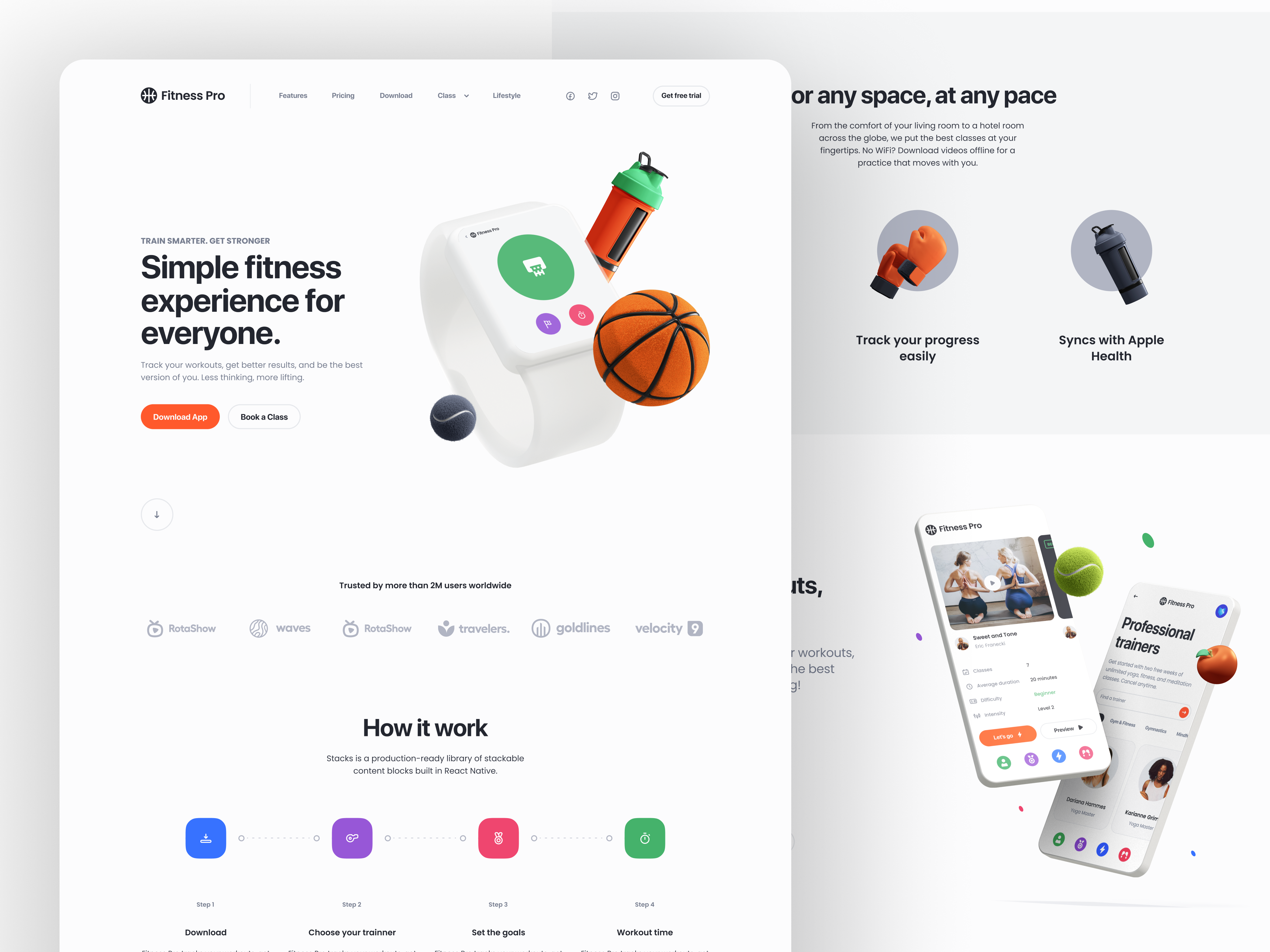 Fitness Pro website Landing Page app app design branding design figma design graphic design illustration landing page design logo ui ux vector web app design web application design website design