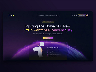 TwigX branding clean digital design exploration purple space webdesign website