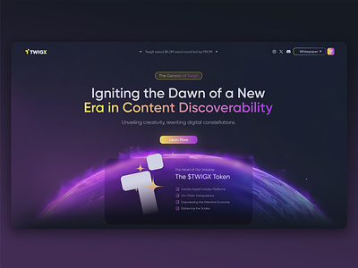 TwigX branding clean digital design exploration purple space webdesign website