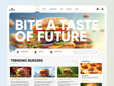 Website Design. Gastro Club burger concept delivery design food gastro meat online restaurant ui ux web website