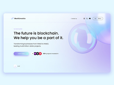 BlockConsult.IO branding digital design elegant soft hues ui webdesign website