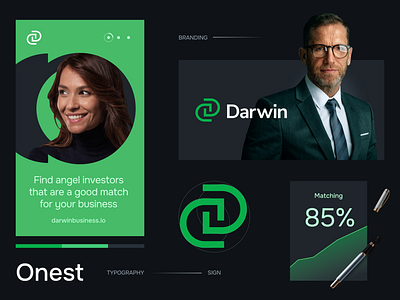 Darwin brand brand designer brand identity brand sign branding business dark graphic design identity instinctools investment logo logo design logo designer logotype