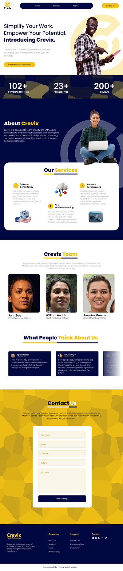 Crevix Landing Page design landing page technology ui website